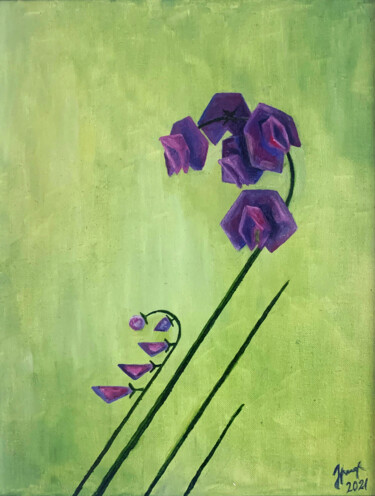 Painting titled "Sweet Pea" by Inessa Gogia, Original Artwork, Oil