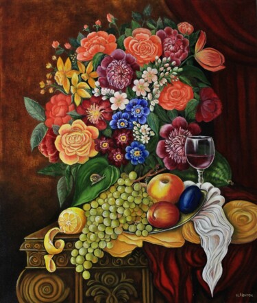 Картина под названием "НАТЮРМОРТ" - Инесса Иоктон, Подлинное произведение искусства, Масло