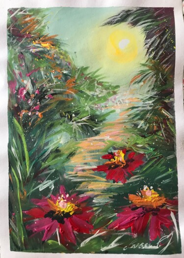 Painting titled "Pathway to heaven" by Inessa Ivascanin, Original Artwork, Acrylic