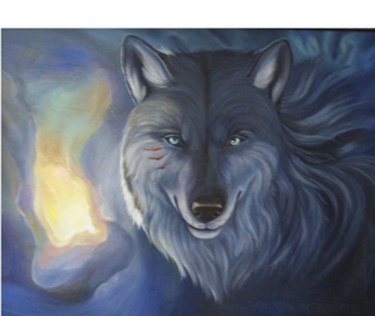 Картина под названием "Волк" - Инесса Князева, Подлинное произведение искусства, Другой