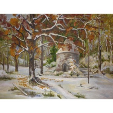 Painting titled "The park" by Inessa Kniazeva, Original Artwork, Oil