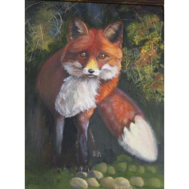 Painting titled "The foxy fox" by Inessa Kniazeva, Original Artwork