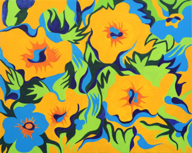 Pintura intitulada "natureza-flores-80-…" por Inezpagnocelli, Obras de arte originais
