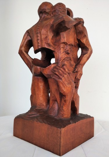 Sculpture titled "unidos-contra-el-si…" by Infa Inot, Original Artwork, Wood