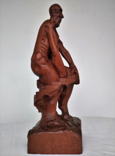 Escultura intitulada "Esclavo de su mente2" por Infa Inot, Obras de arte originais, Madeira