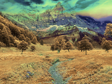 Digitale Kunst mit dem Titel "Mountains 11" von Infinitelightsight, Original-Kunstwerk, 2D digitale Arbeit
