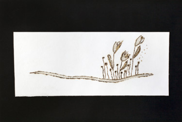 Colagens intitulada "Tableau papier brûl…" por Stéphanie Salinères, Obras de arte originais, Papel