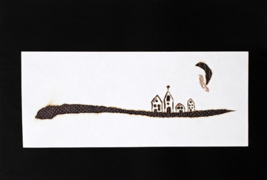 拼贴 标题为“Tableau papier brûl…” 由Stéphanie Salinères, 原创艺术品, 纸