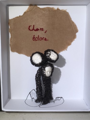 Textile Art titled "Clore, éclore" by Stéphanie Salinères, Original Artwork, Thread