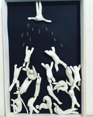 "Ubuntu. L'homme nua…" başlıklı Heykel Stéphanie Salinères tarafından, Orijinal sanat, Kil