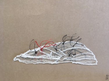 Textile Art titled "S'extraire" by Stéphanie Salinères, Original Artwork, Thread