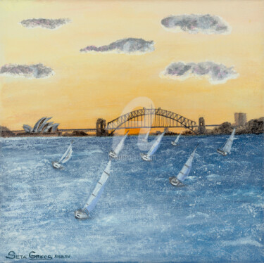 Painting titled "Sailing in Sydney" by Infinity, Original Artwork, Acrylic