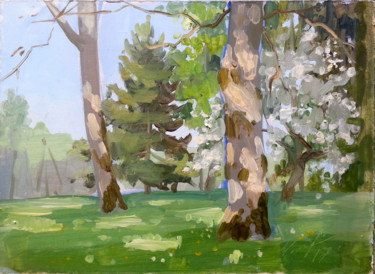 "Apple trees in bloom" başlıklı Tablo Elmar Magerram tarafından, Orijinal sanat, Petrol