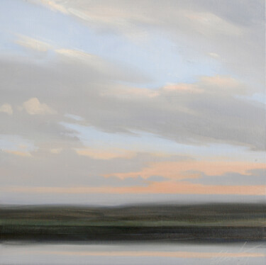 Pittura intitolato "Sunset on the river" da Elmar Magerram, Opera d'arte originale, Olio