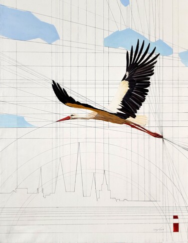 Pittura intitolato "Flight" da Elmar Magerram, Opera d'arte originale, Inchiostro