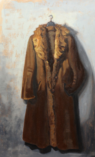 Painting titled "Sheepskin Coat" by Rowenna Morag, Original Artwork, Oil