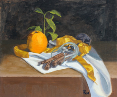 Painting titled "Cinnamon & Orange" by Rowenna Morag, Original Artwork, Oil