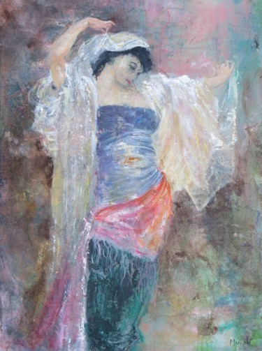 Schilderij getiteld "Arabische danseres" door Saskia Minoli, Origineel Kunstwerk, Acryl