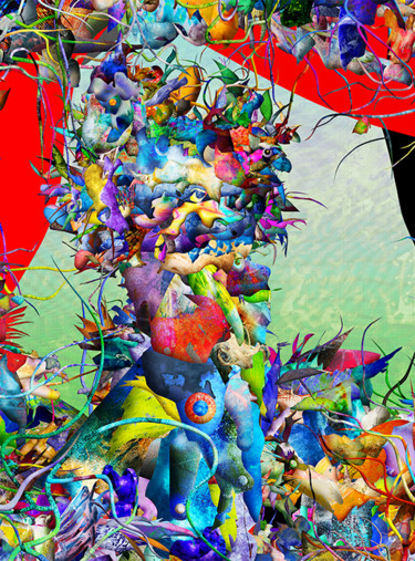 Arts numériques intitulée "Heavy Crown -L" par Takayoshi Ueda, Œuvre d'art originale, Travail numérique 2D