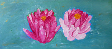 Картина под названием "Water Lily" - Maja Šmid, Подлинное произведение искусства, Акрил