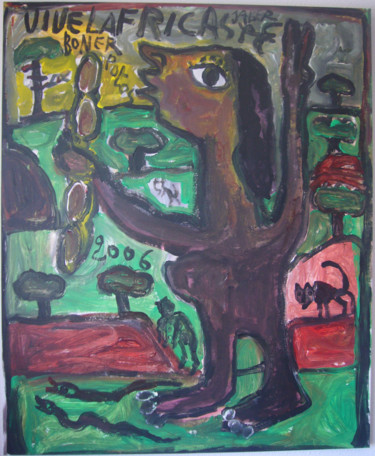 Peinture intitulée "Vive Lafricas" par Pedro Olivo, Œuvre d'art originale, Huile