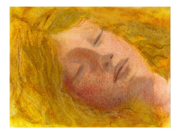 Pittura intitolato "Sleeping Angel" da Lara Lind, Opera d'arte originale, Pastello