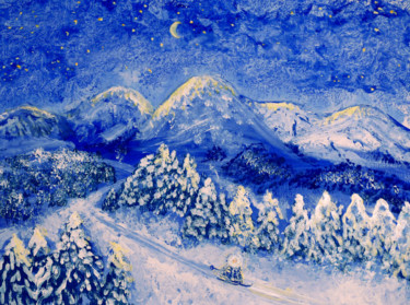 Painting titled "Wintermärchen" by Lara Lind, Original Artwork, Acrylic