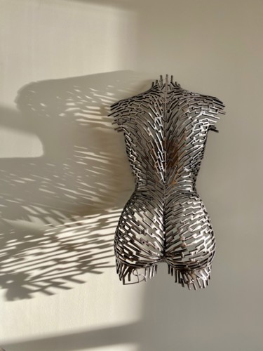 Sculpture titled "Naomi" by Bart Smeets, Original Artwork, Wire Mounted on Metal