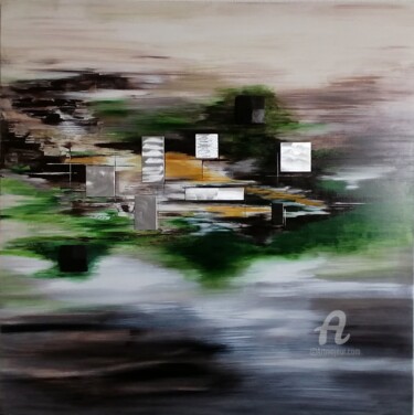 Painting titled "Stadt am Meer" by Ralph Wagner, Original Artwork, Acrylic