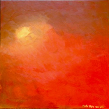 Painting titled "Sunburst" by Frits Njio, Original Artwork, Acrylic