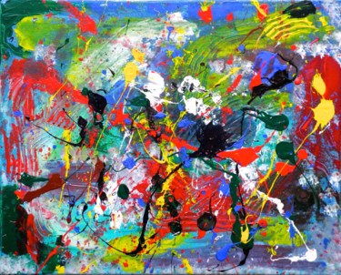Pintura intitulada "Abstraction 2" por Frits Njio, Obras de arte originais, Acrílico