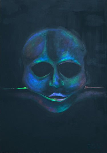 Картина под названием "Face №1: a Mask" - J Stix, Подлинное произведение искусства, Акрил