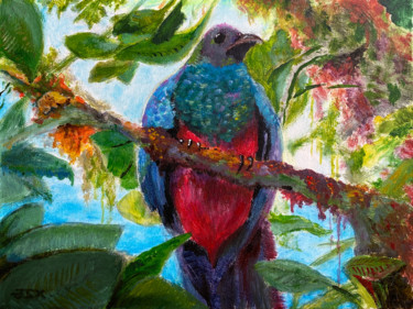 Картина под названием "Quetzal №2" - J Stix, Подлинное произведение искусства, Акрил