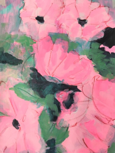 Malerei mit dem Titel "Blume I" von Ulla Jung, Original-Kunstwerk, Acryl