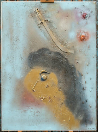 Collagen mit dem Titel "L'inquietudine" von Beatrice Roman, Original-Kunstwerk, Collagen