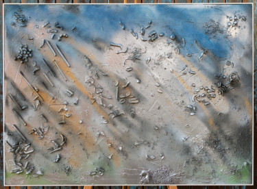 Colagens intitulada "Tempesta sul Lago" por Beatrice Roman, Obras de arte originais, Colagens
