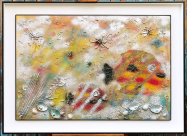 Collagen mit dem Titel "Acquarium 2" von Beatrice Roman, Original-Kunstwerk, Collagen