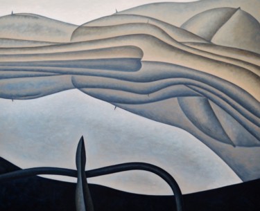 Peinture intitulée "Lindbergh plage" par Roman Proniaev, Œuvre d'art originale, Huile