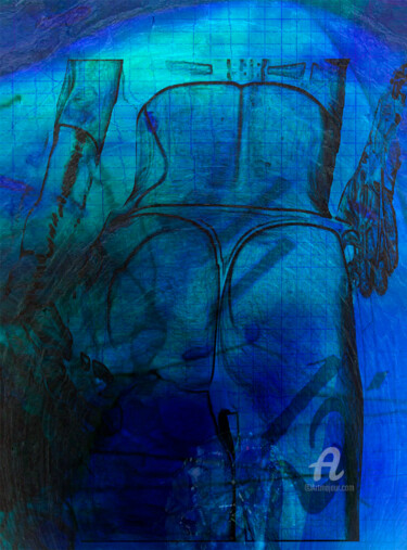 Digital Arts titled "Blue" by Johan Van Dreven (jovadre), Original Artwork, Manipulated Photography Mounted on Plexiglass