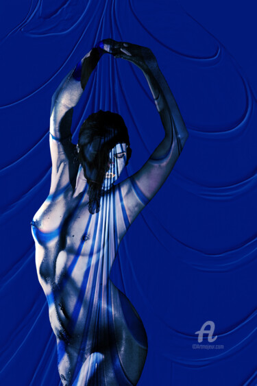Цифровое искусство под названием "Painted blue" - Johan Van Dreven (jovadre), Подлинное произведение искусства, Манипулирова…