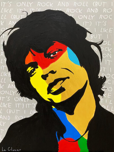 Painting titled "JAGGER" by Le Closier, Original Artwork, Acrylic Mounted on Wood Stretcher frame