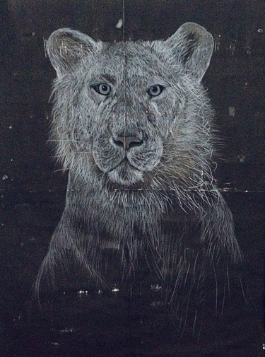 Drawing titled "töwe" by Gaby Roter, Original Artwork, Charcoal