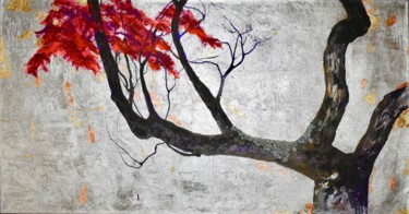 Painting titled "acer palmatum" by Gaby Roter, Original Artwork, Acrylic Mounted on Wood Stretcher frame