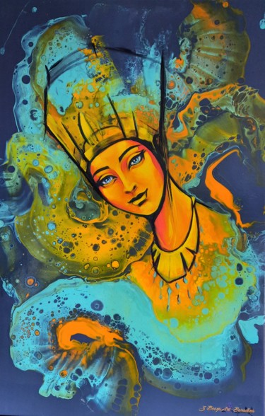 Pintura titulada "Nefertiti" por Zjanna Boogaart-Baradina, Obra de arte original, Acrílico