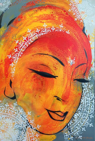 Картина под названием "Red Tara" - Zjanna Boogaart-Baradina, Подлинное произведение искусства, Акрил