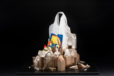 Sculpture intitulée "Plastic Bang" par Bruno Geda, Œuvre d'art originale, Bois