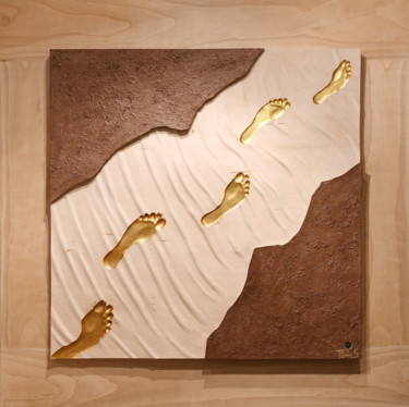 Escultura intitulada "Auf schmalem Pfad" por Gerhard Ploner, Obras de arte originais, Madeira