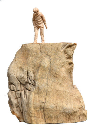 Скульптура под названием "Abgrund" - Gerhard Ploner, Подлинное произведение искусства, Дерево