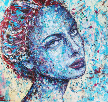 TRUE BLUE Painting titled "TRUE BLUE" by Silke Host, Original Art, Acrylic