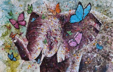 Картина под названием "MANNY" - Silke Host, Подлинное произведение искусства, Акрил Установлен на Деревянная рама для носилок